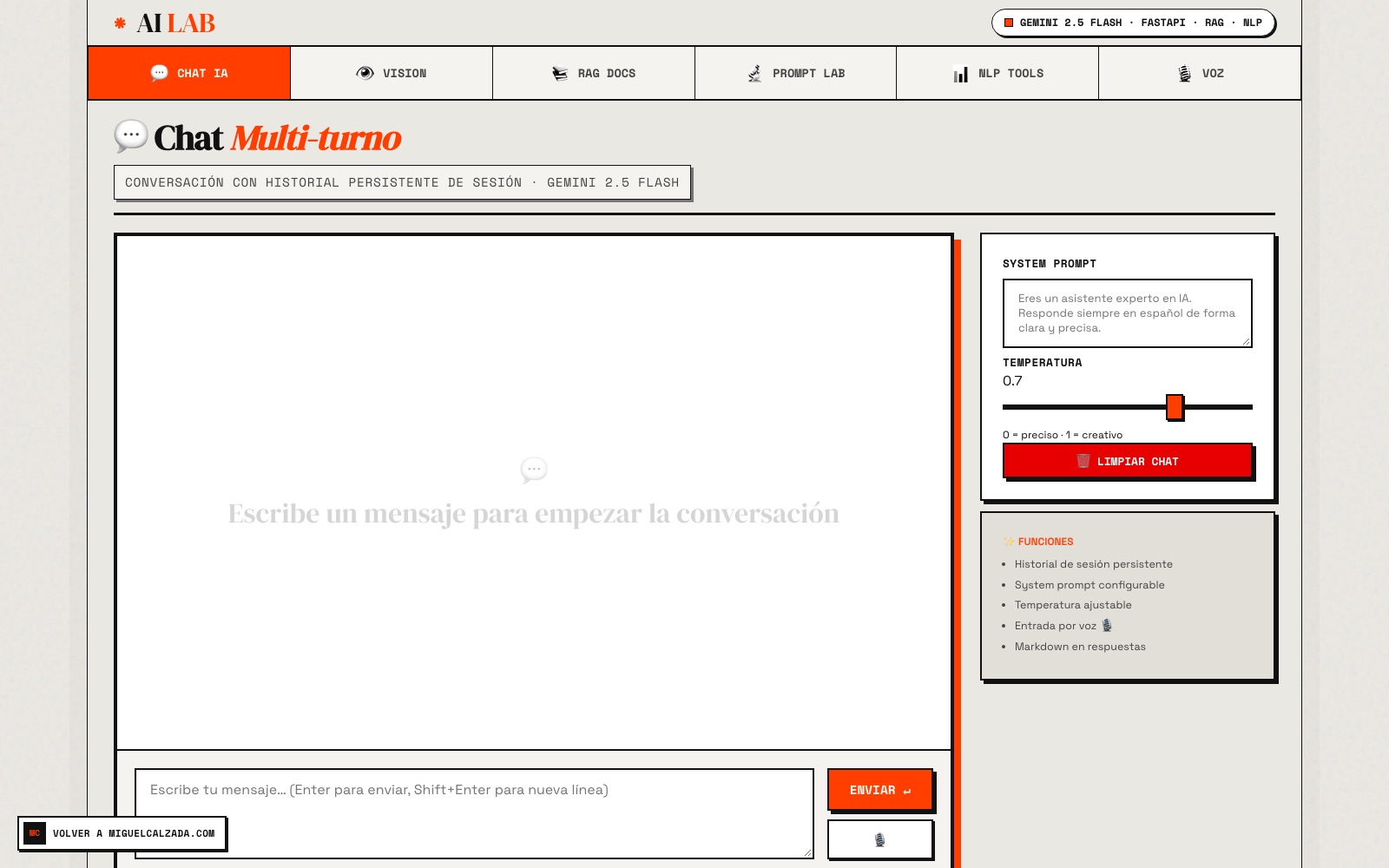 Interfaz de Applied IA
